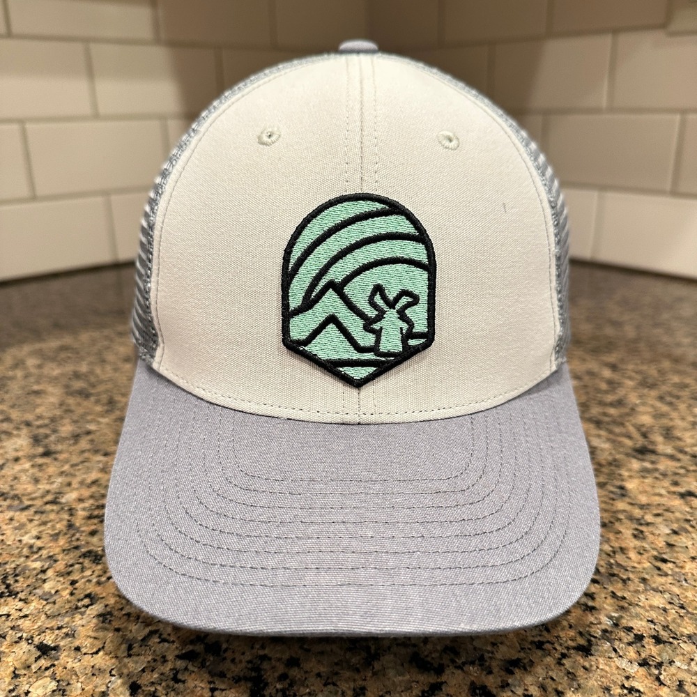 Dutch Bros White and Light Gray Trucker Hat with Mint Logo